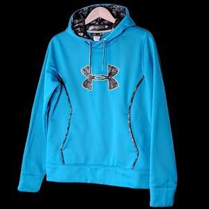 Under Armour Storm Unisex Semi Fitted Deep Turquoise Hooded Sweatshirt size L